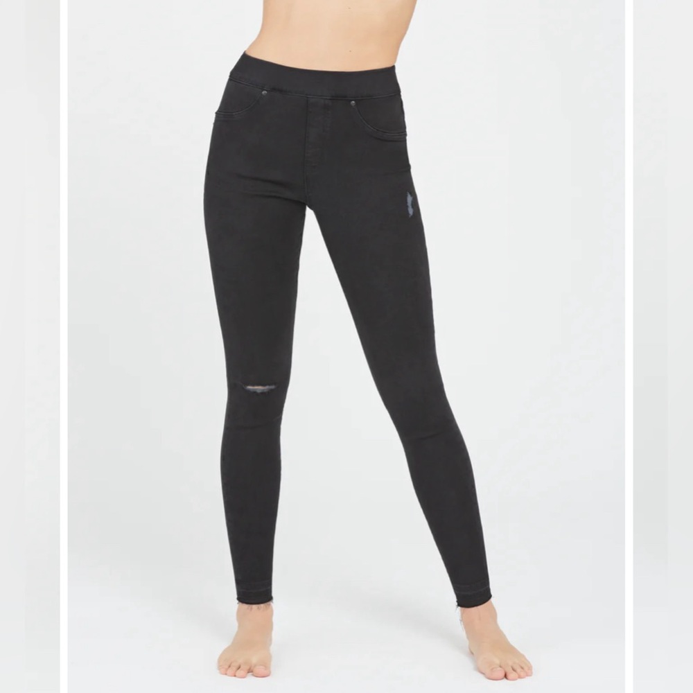 SPANX Vintage Distressed Ankle Skinny Jeans